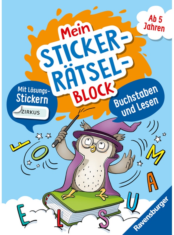 Ravensburger Mein Stickerrätselblock: Buchstaben Für Kinder Ab 5 Jahren - Spielerisch Buchstaben Und Lesen Lernen Mit Lustigen Übungen Und Sticker-Spa