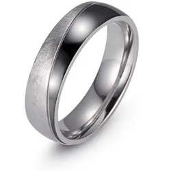 Trauring FIRETTI "Schmuck Geschenk "LIEBE" mit Vertiefung, ca. 7,0mm breit" Gr. 60, schwarz (edelstahlfarben, schwarz), Fingerringe, 60, Edelstahl, 7mm, mit Zirkonia (synth.)