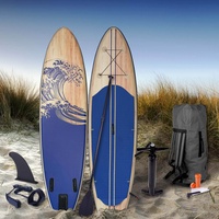 BRAST SUP Board Tribal Ocean Sixties Turtle & Natural | Aufblasbares Stand up Paddle Set | 320x81x15cm viele Modelle | inkl. Zubehör | 5 Jahre Garantie | Fußschlaufe Paddel Pumpe Rucksack | Ocean