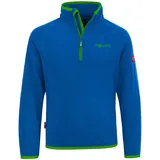 TROLLKIDS Kinder Fleece-Pullover Nordland mit Reißverschluss, Mittelblau/Grün, Größe 110 - 110