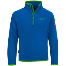 TROLLKIDS Kinder Fleece-Pullover Nordland mit Reißverschluss, Mittelblau/Grün, Größe 110 - 110