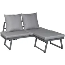 LC Garden »Sunewo« Lounge Set Multifunktionssofa anthrazit 2-Sitzer Sofa inkl. Hocker
