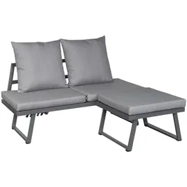LC Garden »Sunewo« Lounge Set Multifunktionssofa anthrazit 2-Sitzer Sofa inkl. Hocker