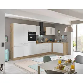 kochstation Winkelküche Florida L-Form 360 x 165 cm weiß