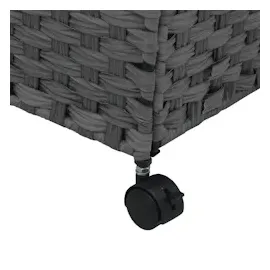 vidaXL Wäschekorb, mit Rollen Grau 60x35x60,5 cm Rattan