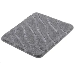 Badematte KLEINE WOLKE "Tram", grau (anthrazit), H:20mm, Polyacryl, Badematten, modernes Wellen Design, Hoch-Tief Effekt