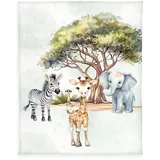 Herding Soft-Fleecedecke Safari, Young Collection, Gemütliche Kuscheldecke, 130 x 160 cm, 100% Polyester, Polyester