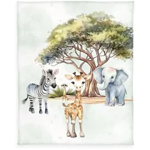 Herding Soft-Fleecedecke Safari, Young Collection, Gemütliche Kuscheldecke, 130 x 160 cm, 100% Polyester, Polyester