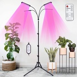 SHZICMY Pflanzenlampe LED 4 Kopf Pflanzenlicht 420 LEDs Grow Light mit 4/8/12 Auto-Timer Pflanzenleuchte 3 Lichtmodi Einstellbar Wachsen licht Vollspektrum für Indoor-Gartenpflanzen