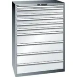 Schubladenschrank 54x36E B1023xT725xH1450mm NCS 6502-S/RAL7035 10 Schubladen 75/200kg - Artikel: 7830932856