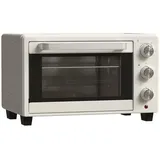 Rutaqian Minibackofen Minibackofen, Backofen 21 L Toasterofen,3 Kochmodi, 100 -230 °C, mit 1 Drahtgestell und 1 Backblech, Edelstahl, Glas, Cremeweiß