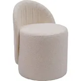 FineBuy Sitzhocker Teddy Stoff 40 x 60 x 43 cm Beige