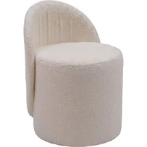 FineBuy Sitzhocker Teddy Stoff 40 x 60 x 43 cm Beige