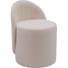 FineBuy Sitzhocker Teddy Stoff 40 x 60 x 43 cm Beige