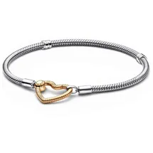 Pandora Charm-Armband 925 Silber mit goldfarbenem Herz-Verschluss 569539C00 Größe 18 cm