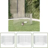 Freilaufgehege 6-teilig 54x60 cm Verzinktes Eisen - Hasenstall - Kaninchengitter - Kleintiergehege - Outdoor Enclosure - Freilaufgehege - The Living