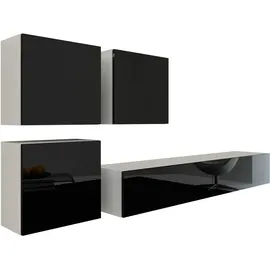 99rooms Vago XXIII Quadrat Wohnwand Weiß Schwarz