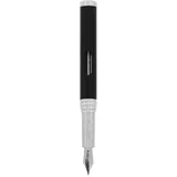 DIPLOMAT NEXUS Füllhalter Edelstahlfeder mit Tintenglas Schwarz/Federstärken: F/Füllfederhalter/Handgefertigt/mit Geschenkbox/Füllhalter Füller Fountain Pen/Farbe: Schwarz/Chrom