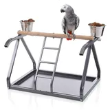 Montana Cages | Tischfreisitz für Papageien - Antik | ca. 50 x 34,5 x 38 cm | Vogelsitz, Freisitz