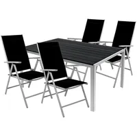 Mojawo 5tlg Gartenmöbel Set Alu Non-Wood 180x90x74cm