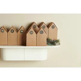 Rico Design Adventskalender PAPER POETRY PAPPHÄUSER VORGESTANZT - 24 Stück - Braun - Braun