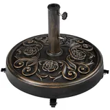 Yaheetech 25 kg Sonnenschirmständer mit Rollen, ø50,5 cm Schirmständer im Retro-Design für Schirmstangen von 34/38/48 mm, Sonnenschirmfuß Schirmhalter für Garten, Balkon, Terrasse (Bronze)