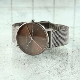Jacob Jensen Herren-Quarzuhr Titan mit Meshband Mokka