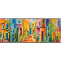 Wash+Dry Casas de Colores 75 x 190 cm Blau