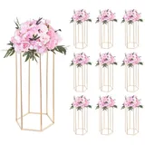 Vevor Hochzeitsblumenständer 29 x 25 x 60 cm Gelb/Roségold