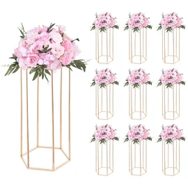 Vevor Hochzeitsblumenständer 29 x 25 x 60 cm Gelb/Roségold