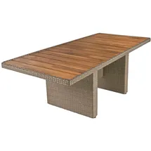 Garden Pleasure BRAGA Gartentisch 180 x 90 x 75 cm weidenbraun/schwarz