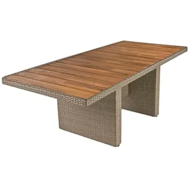 Garden Pleasure BRAGA Gartentisch 180 x 90 x 75 cm weidenbraun/schwarz