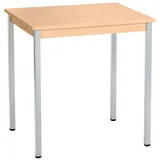 Sodematub Mehrzwecktisch ahorn, alu rechteckig, Vierkantrohr alu, 70,0 x 60,0 x 74,0 cm