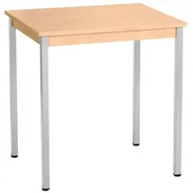 Sodematub Mehrzwecktisch ahorn, alu rechteckig, Vierkantrohr alu, 70,0 x 60,0 x 74,0 cm