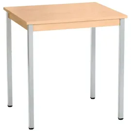 Sodematub Mehrzwecktisch ahorn, alu rechteckig, Vierkantrohr alu, 70,0 x 60,0 x 74,0 cm