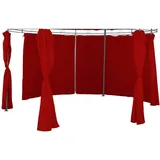Linder Seitenteile für Pavillon rund Ø3,5m 6er Set Polyester beige rot grau Taupe, Farbe:Burgundrot