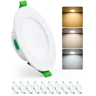HOMEOW LED Einbaustrahler 230V 68mm – 80mm Lochmaß, 5W LED Spot Warmweiß Neutralweiß Kaltweiß, Einbauleuchten Deckenspots Einbau Ultra Flach IP44 für Bad, 10er Set