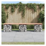 vidaXL Gartenbank aus Gabionen 203x44x42 cm Massivholz Douglasie