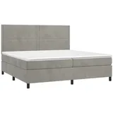 vidaXL Boxspringbett 200 x 200 cm hellgrau