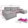 Sofnet Wohnlandschaft mit Schlaffunktion Totti - U-Form Couch, Schlafsofa mit Bettkasten, Couchgranitur mit Bettfunktion, Big Sofa, Cord Stoff, Wohnzimmer... Rosa