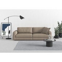 Big-Sofa TRENDMANUFAKTUR "Bourbon" Sofas Gr. B/H/T: 264 cm x 84 cm x 126 cm, Struktur, XXL ohne Sitztiefenverstellung, braun (schlamm) XXL Sofas