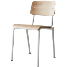 Tikamoon Esszimmerstuhl Mio Metall/Eschenholz weiß/beige
