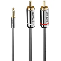 Lindy Audiokabel Cromo Line 3,5mm Klinken-Stecker - RCA-Stecker 0,5m (35332)