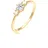Elli Verlobungsring Glas Kristalle Synthetische Perle Weiß 925 Sterling Silber goldfarben 58 mm