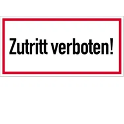 Schild Zutritt verboten!, Alu, 370x180 mm
