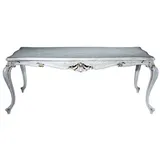 Casa Padrino Luxus Barock Esstisch Antik Weiß / Gold 201 x 102 x H. 80 cm - Massivholz Küchentisch - Esszimmertisch - Esszimmer Möbel im Barockstil