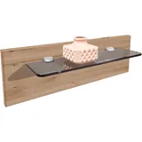 Wiemann Aufsatzpaneel "Bern", braun (bianco, eiche dekor), B:50cm H:20cm T:12cm, Holzwerkstoff, Sicherheitsglas ESG, Möbelaufsätze, wahlweise mit LED-Beleuchtung