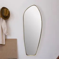 Design Wandspiegel organische Form 90 cm moderner Spiegel asymmetrisch gold