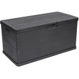 Kreher® XL Kissenbox/Gartenbox 170 Liter oder 340 Liter Nutzvolumen in moderner Holz Optik in Anthrazit! Robust, abwaschbar und einfach im Aufbau! (340 L)