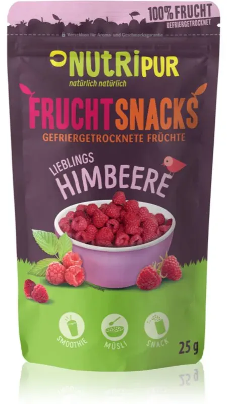 Nutripur Frucht Snacks Himbeere gefriergetrocknete Früchte 25 g